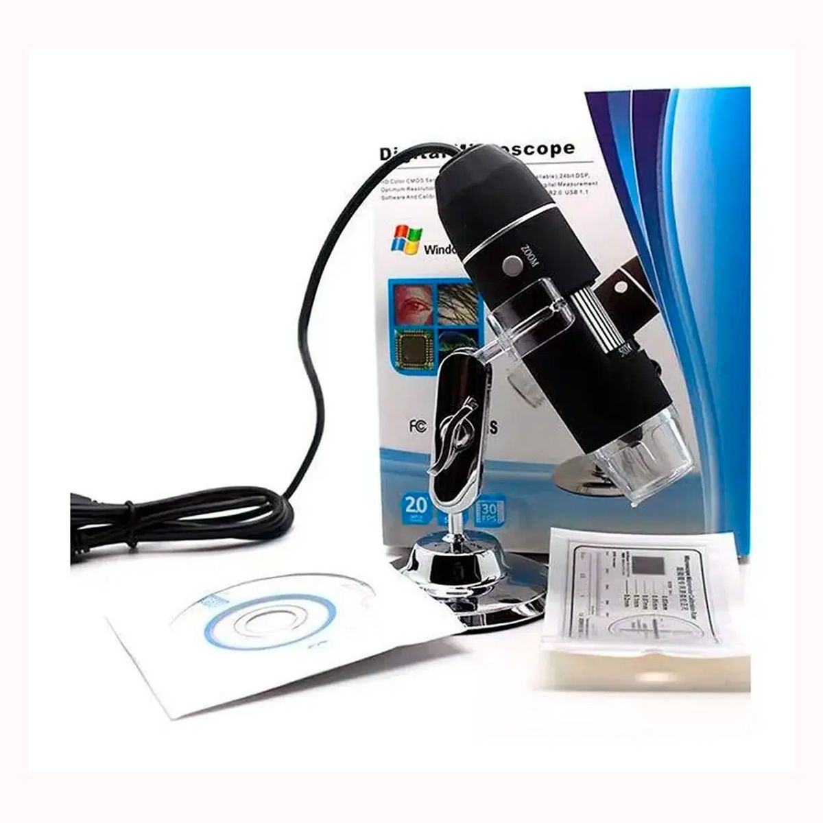 GENERICO - Microscopio digital Usb 500x / 8 Led
