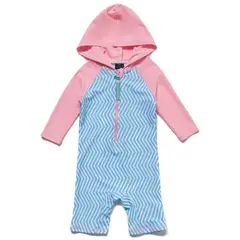 BONVERANO - Traje de baño con capucha y protección UV para niñas