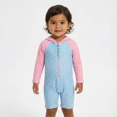 BONVERANO - Traje de baño con capucha y protección UV para niñas