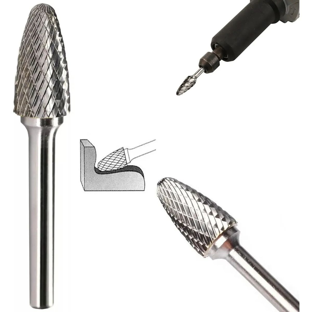 KINDA NICE - 6mm X 12mm Lima Fresa Rotativa Para Metal Taladro Dremel