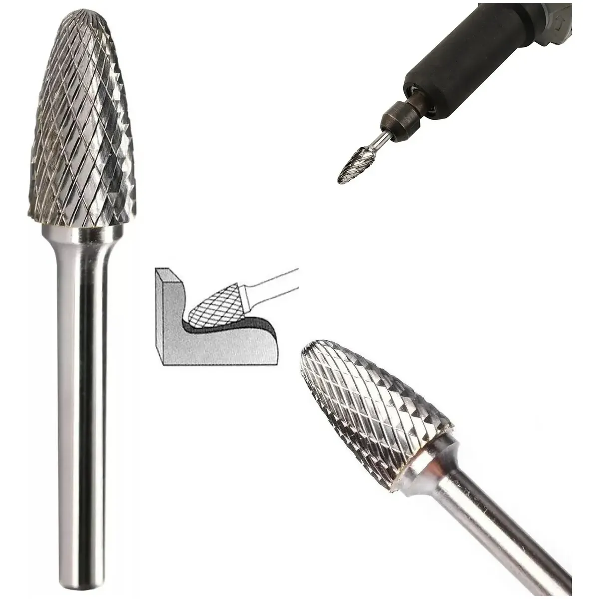 KINDA NICE - 6mm X 12mm Lima Fresa Rotativa Para Metal Taladro Dremel