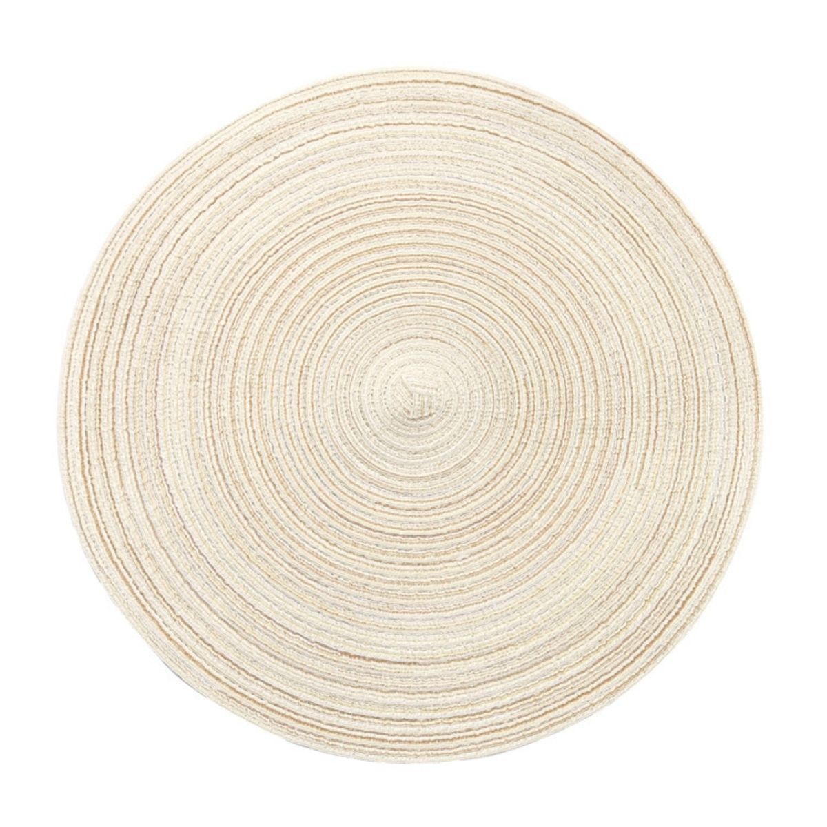 KINDA NICE - Mantel Individual Redondo Tejido Estilo Nórdico 4u Beige