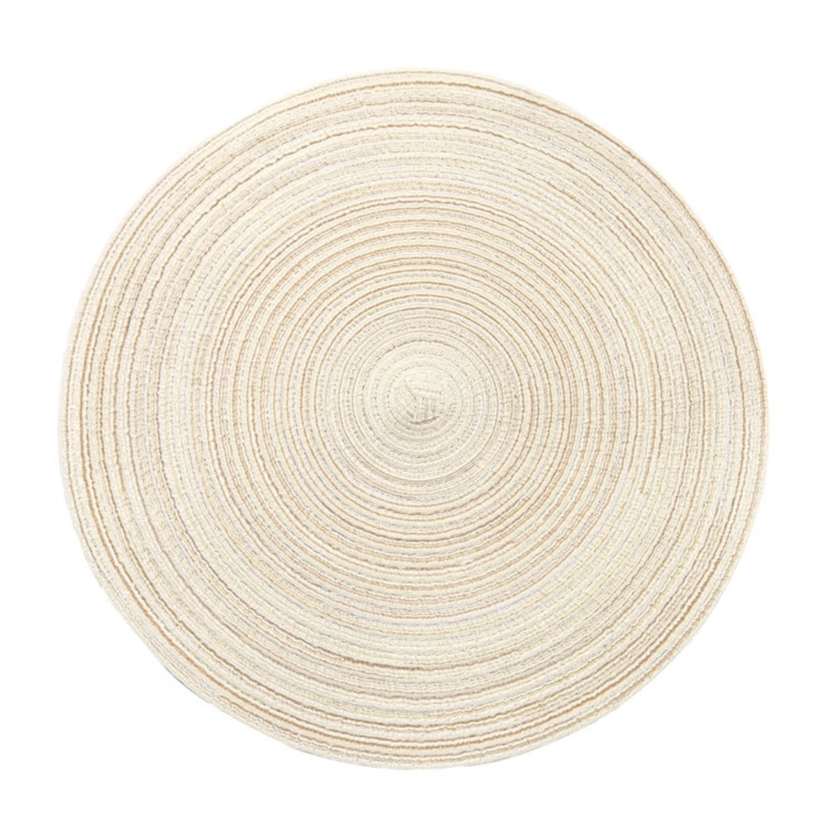 KINDA NICE - Mantel Individual Redondo Tejido Estilo Nórdico 4u Beige