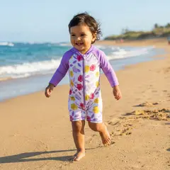 BONVERANO - Traje de baño con capucha y protección UV para niñas