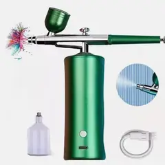 KINDA NICE - Kit De Aerógrafo Profesional Recargable Inalámbrico Portátil Verde