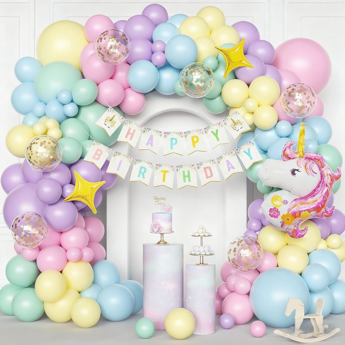 GENERICO - Globos De Decoración De Unicornio Para Fiestas 147pcs