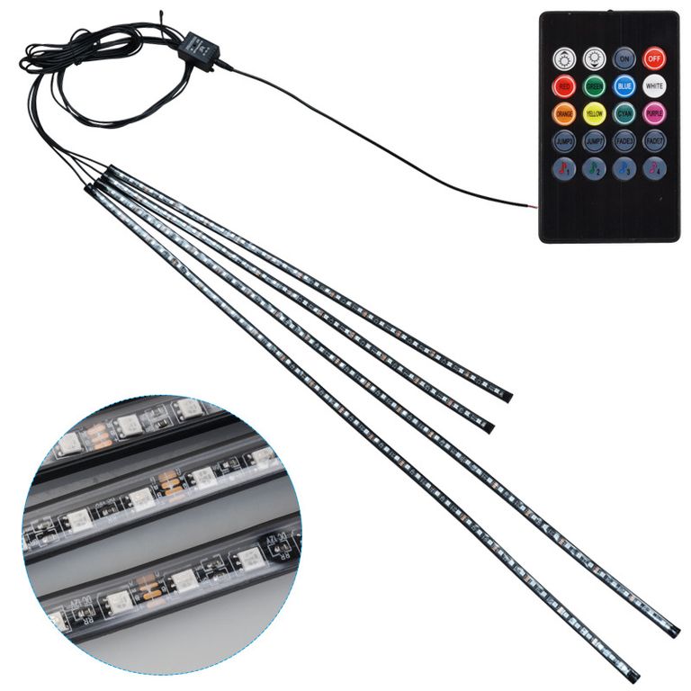 Pack 4 Barras De Luz Led De Chasis Automóvil Decorativo | Sodimac Chile