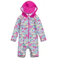 BONVERANO - Traje de baño con capucha y protección UV para niñas