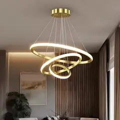 TATEE - Lámpara araña Control remoto LED Tres colores de luz 60cm