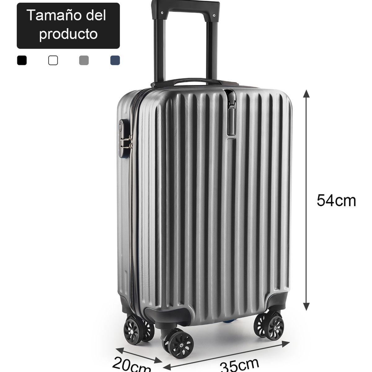 SUPERCENTER - Maleta De Gancho Viaje Pequeña Equipaje Cabina Chica De Mano Gris