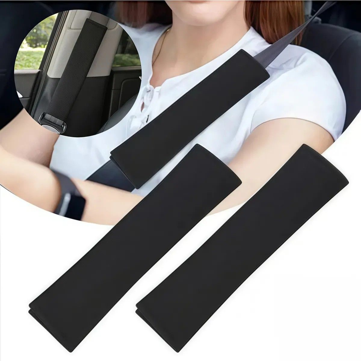 KUANGYE - 2 Funda Cubre Cinturón Seguridad Almohada Auto