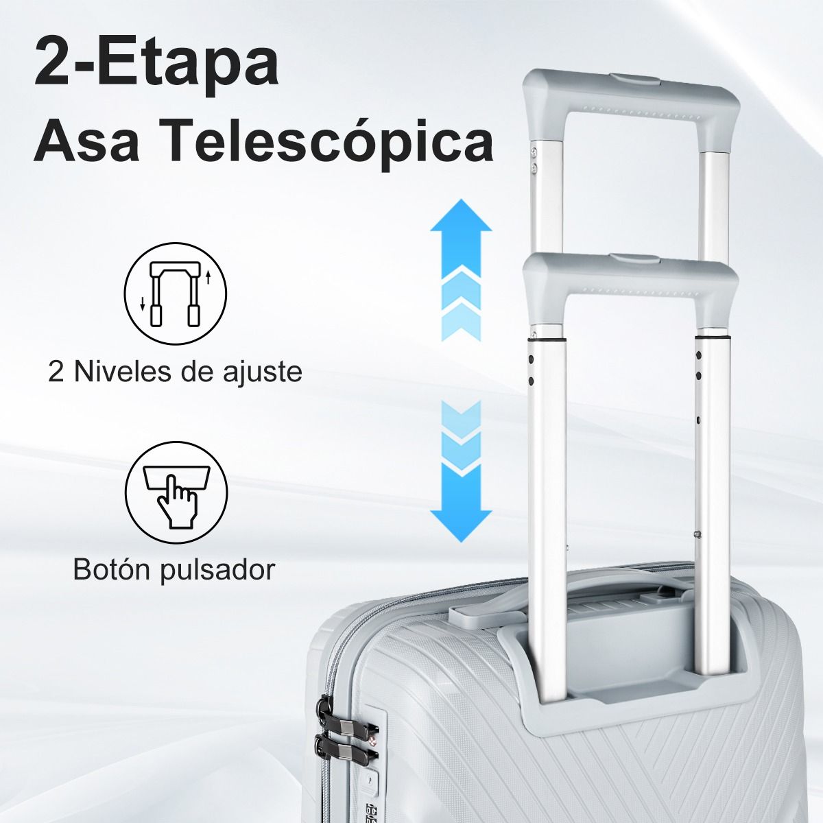 SUPERCENTER - Maleta Viaje Pequeña Equipaje Cabina Con Ruedas Gris