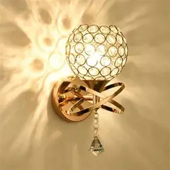 TATEE - Lámpara de pared bola de cristal amarillo 12×25cm