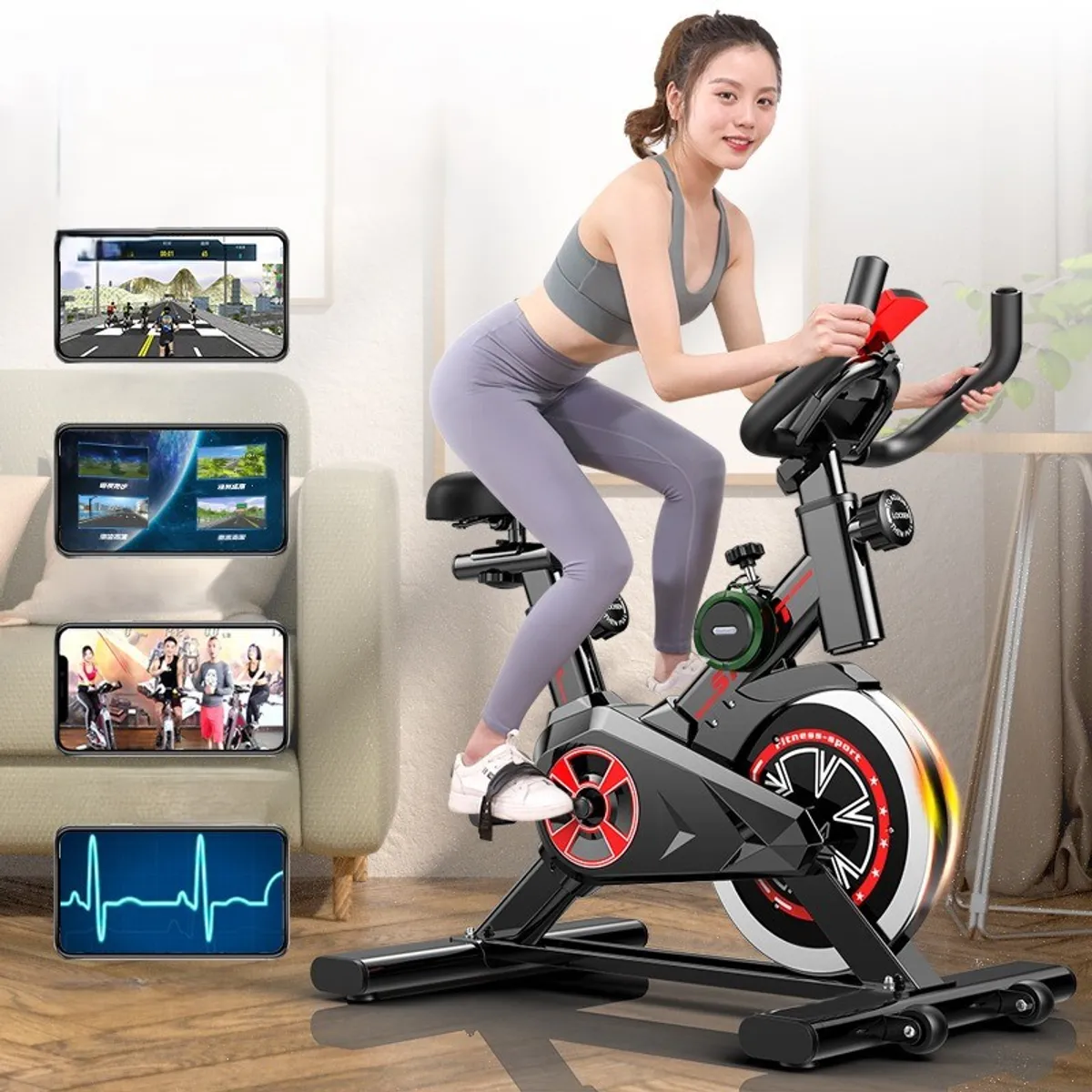 TATEE - Bicicleta De Spinning Estática Profesional Ejercicio