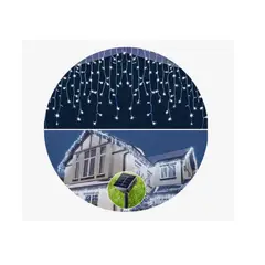 GENERICO - Luces Navidad Cascada 300 Led Blanca Solar 9 Mts. Reales