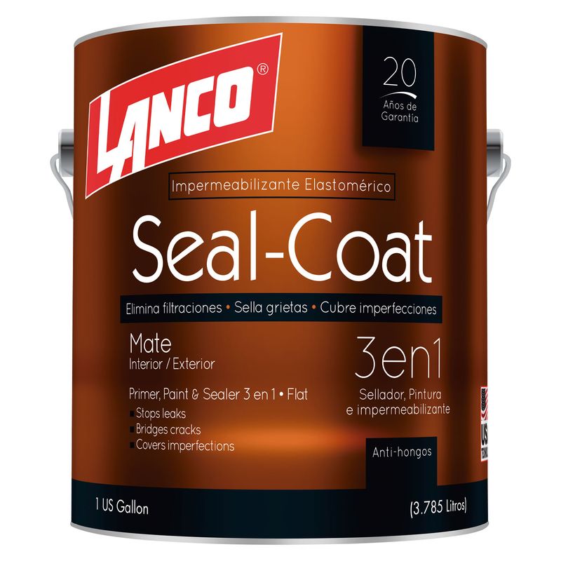 LANCO - ESMALTE AL AGUA SEAL COAT MATE 1GL BLANCO