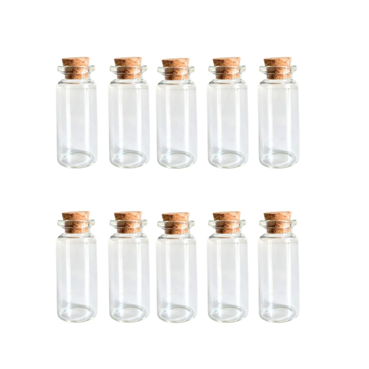 GENERICO - Set De 12 Botellitas Vidrio Con Corcho, 7 X 3 Cms