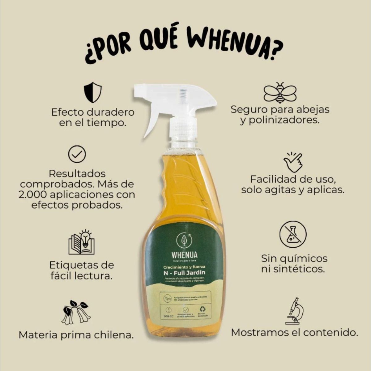 WHENUA - Bioestimulante de Crescimiento Nfull Jardín - 500cc