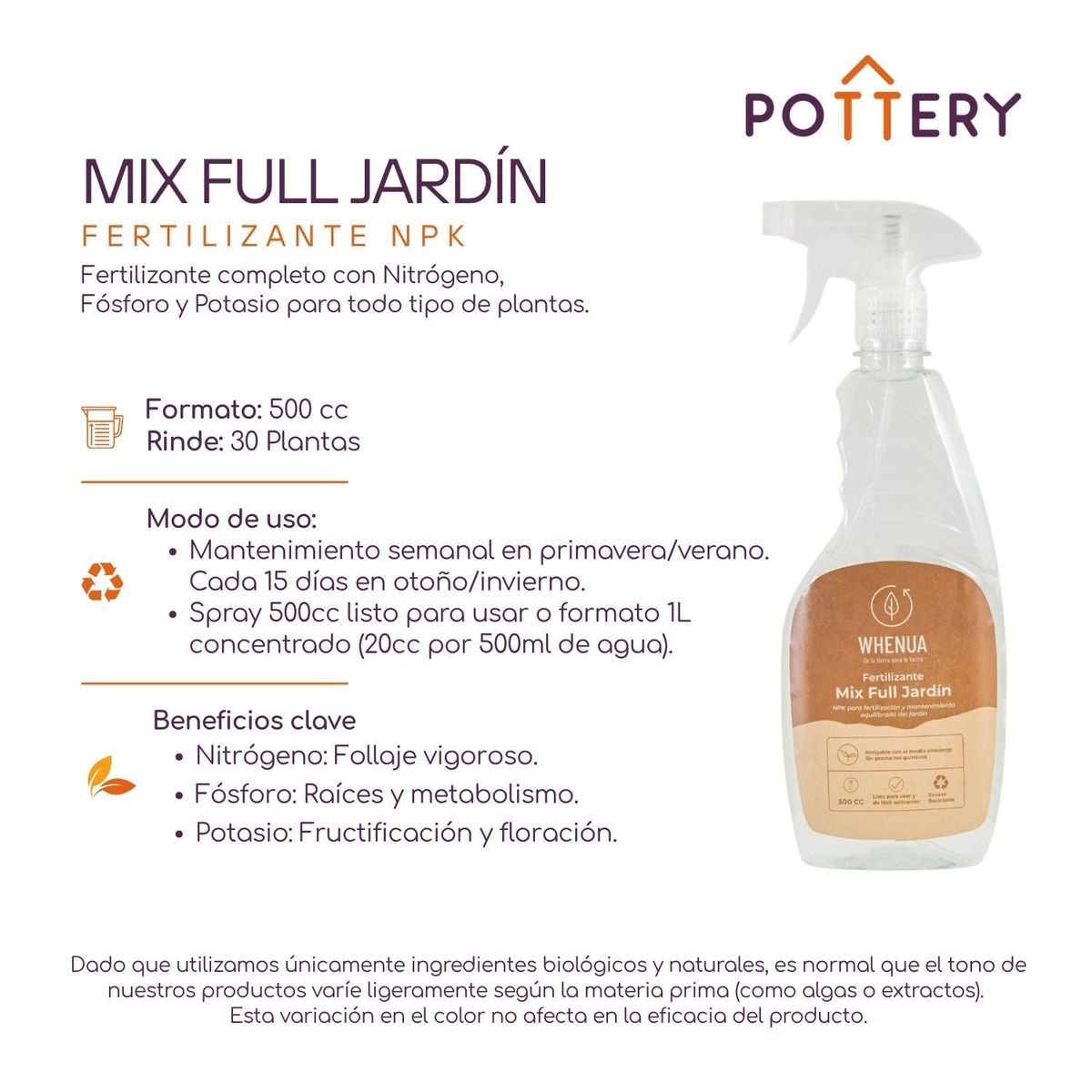 WHENUA - Fertilizante Mix Full Jardín - 500cc