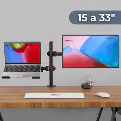 IRM - Soporte Brazo Doble Articulado 15¨a 33¨Pulgadas Monitor Escritorio