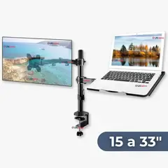 IRM - Soporte Brazo Doble Articulado 15¨a 33¨Pulgadas Monitor Escritorio