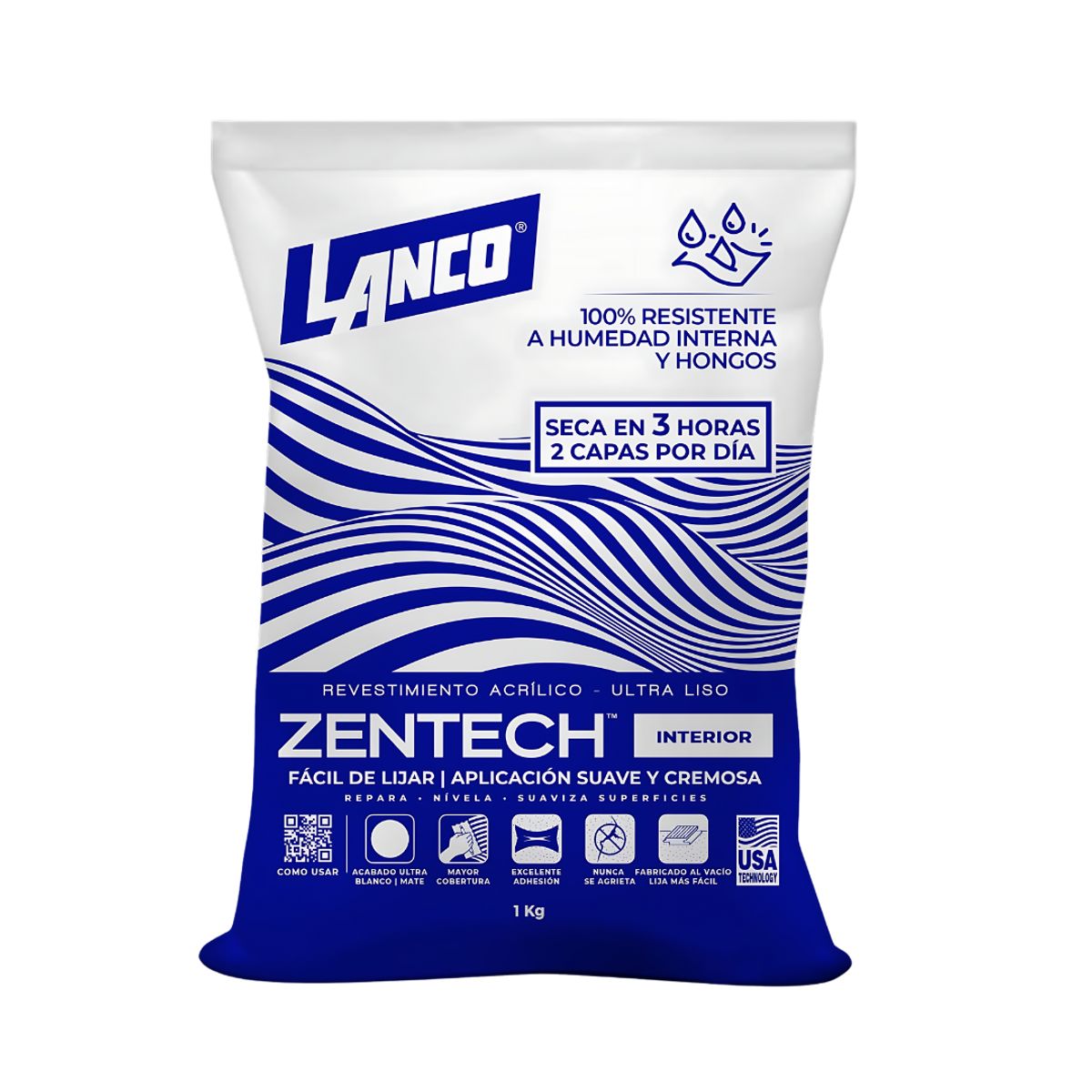 Pasta Muro Interior Zentech Lanco 1kg, marca LANCO - Foto Principal
