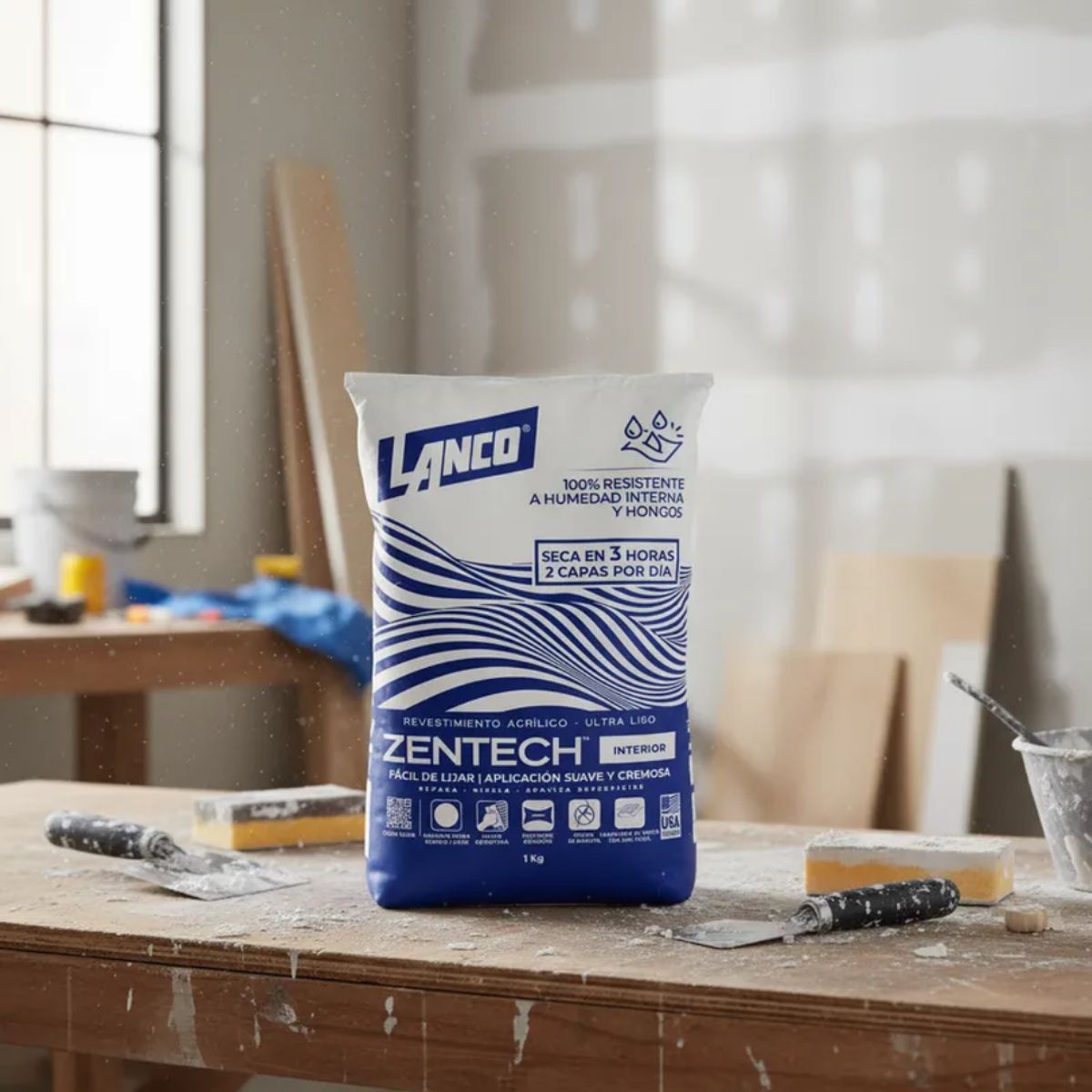 Pasta Muro Interior Zentech Lanco 1kg, marca LANCO - Foto 2