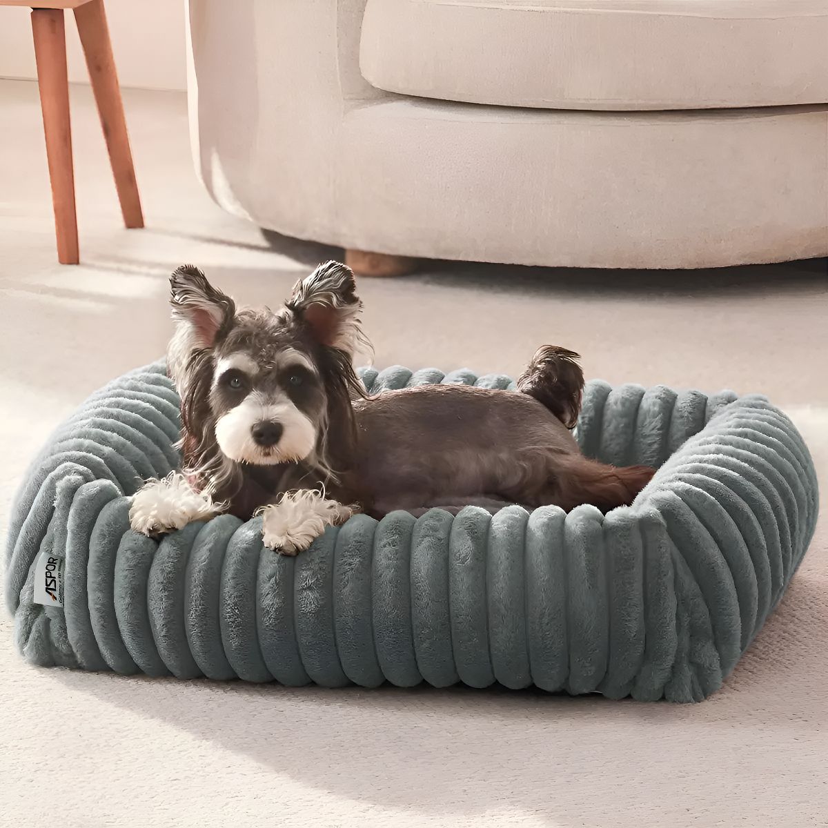 HOMEBRANDT - Cama Perro Antiestrés Antideslizante Lavable De 63cm