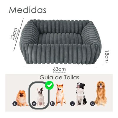 Imagen 2 del producto Cama Perro Antiestrés Antideslizante Lavable De 63cm
