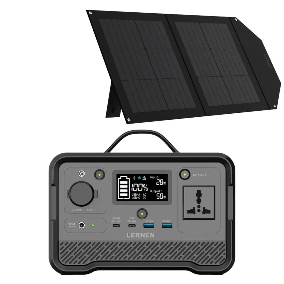 LERNEN - Estación De Energía Portátil Lernen 350w Con Panel Solar