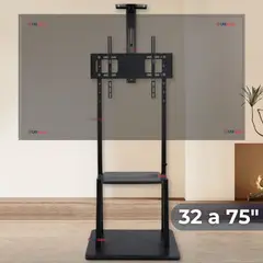 LINE - Soporte TV 32 a 75 Pulgadas 60Kg Soporte TV Grande Móvil Con Ruedas