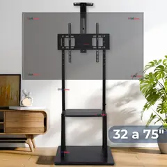 LINE - Soporte TV 32 a 75 Pulgadas 60Kg Soporte TV Grande Móvil Con Ruedas