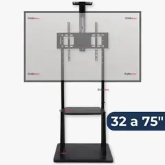 LINE - Soporte TV 32 a 75 Pulgadas 60Kg Soporte TV Grande Móvil Con Ruedas
