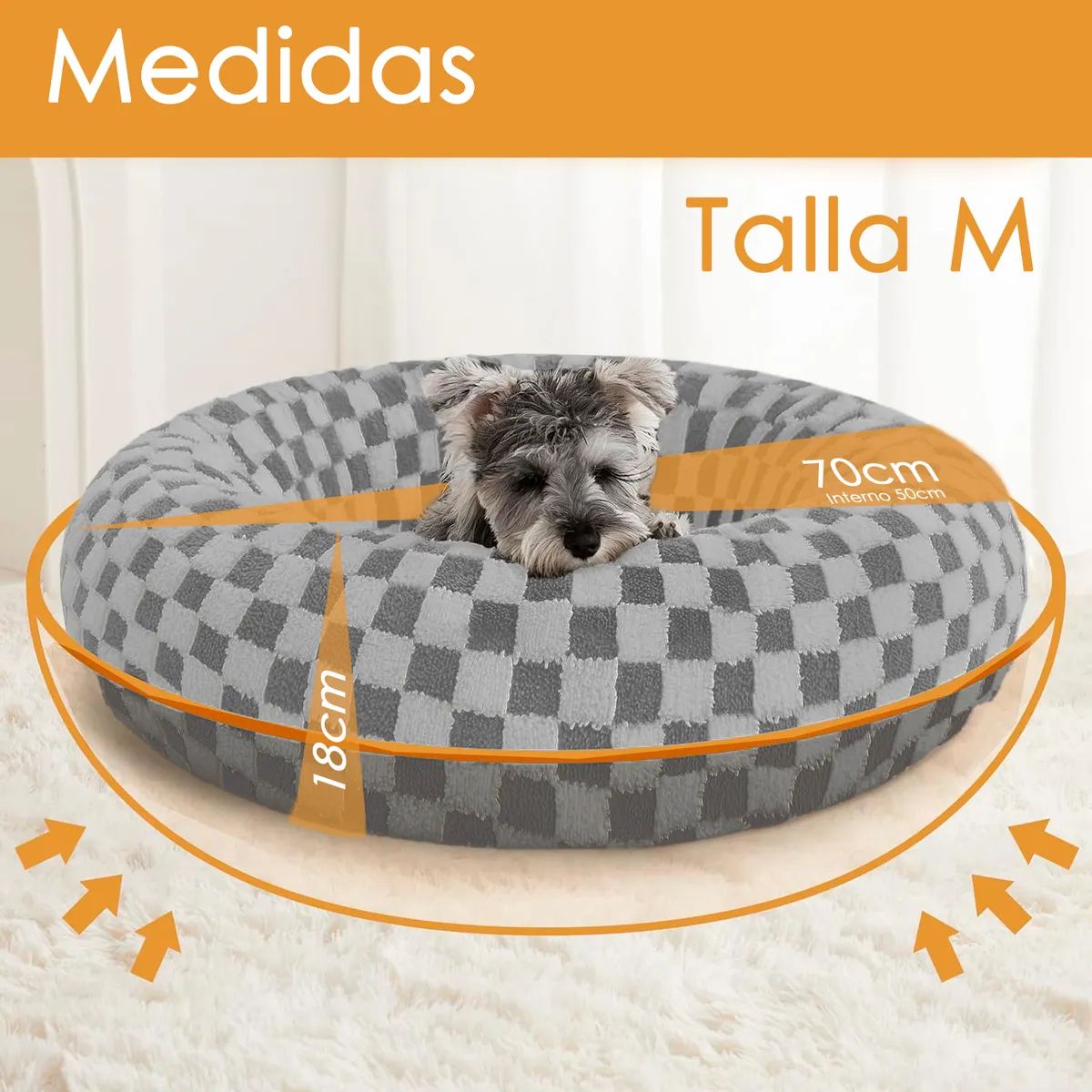 HOMEBRANDT - Cama Perro Premium Polar Lavable Antideslizante 70cm