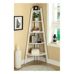 GENERICO - Organizador Esquinero Estante Librero 5 Niveles Blanco