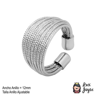 Imagen 2 del producto Anillo Baño Oro Blanco 18k Cintillo Diseño