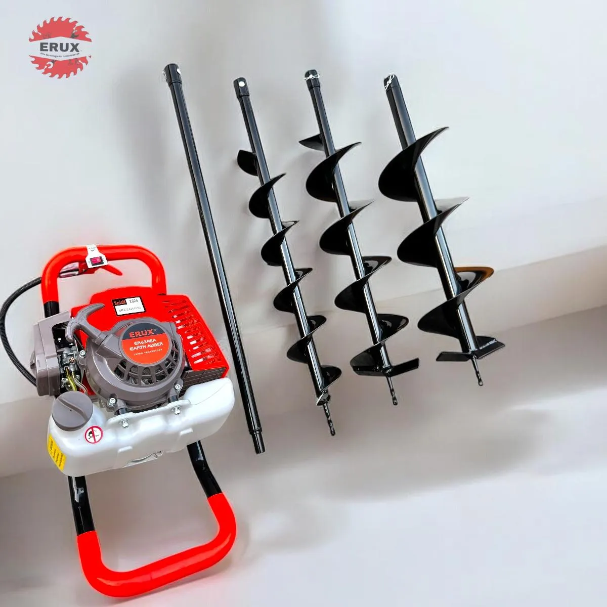 ERUX - Ahoyador Barreno 63cc + 3 Brocas de 10cm 15cm y 20cm.