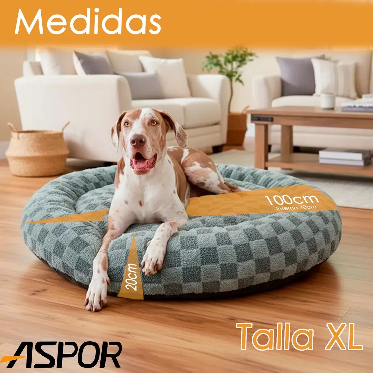 HOMEBRANDT - Cama Perro Premium Lavable Polar Redonda 100cm