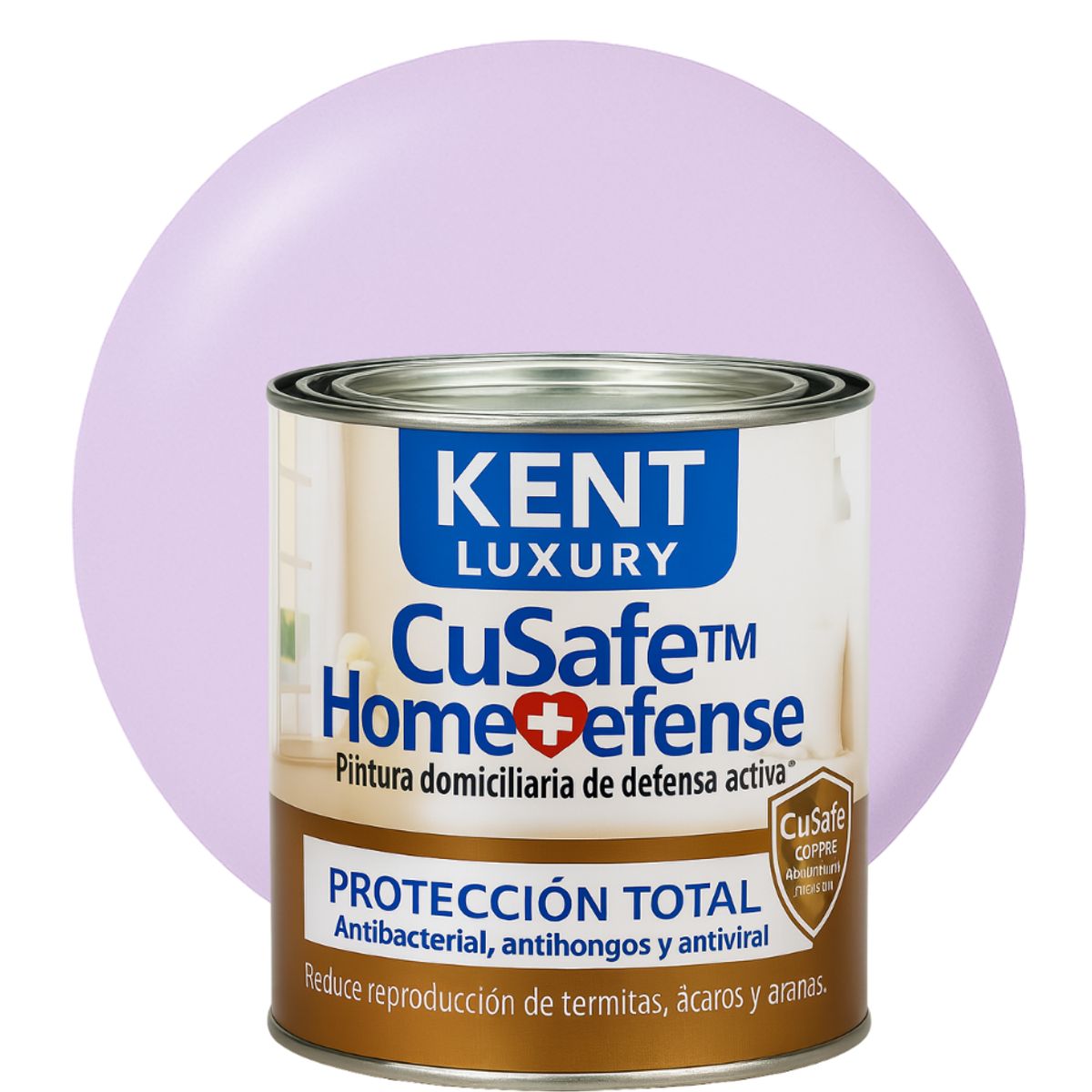 KENT - ESMALTE AGUA - CuSafe™ Home Defense Antibacterial - 1L LILA ALGODÓN