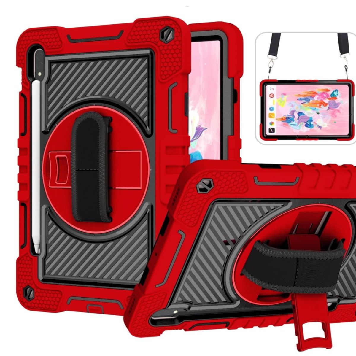 JOIGO - Funda Carcasa Antigolpes Armadura 360 Para Tab S10 Lite Rojo