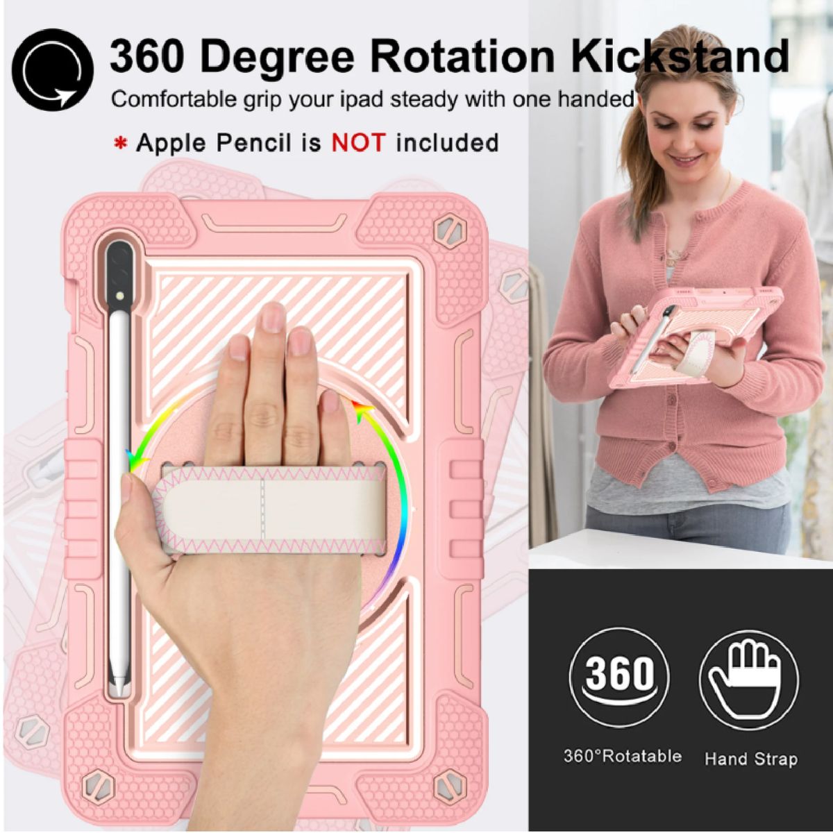 JOIGO - Funda Carcasa Antigolpes Armadura 360 Para Tab S10 Lite Rosado