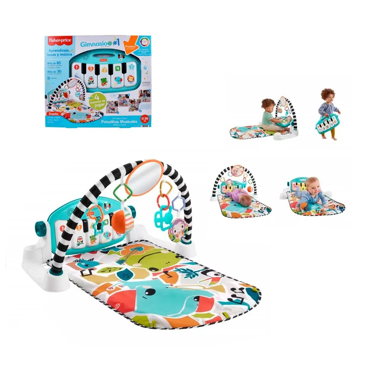 FISHER PRICE - Gimnasio Fisher Price bebé piano pataditas musicales