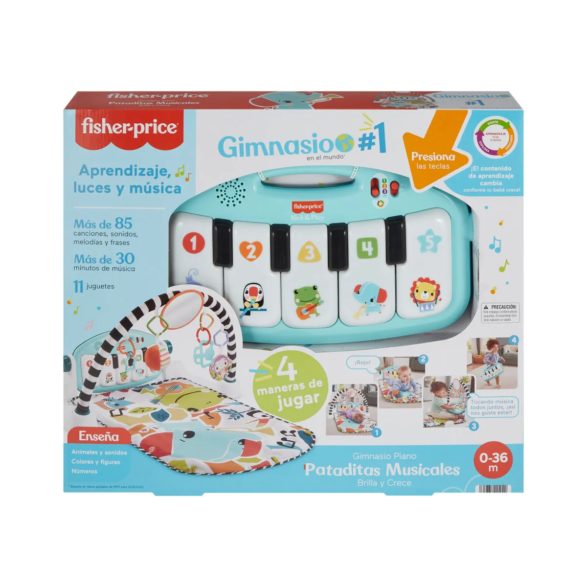 FISHER PRICE - Gimnasio Fisher Price bebé piano pataditas musicales