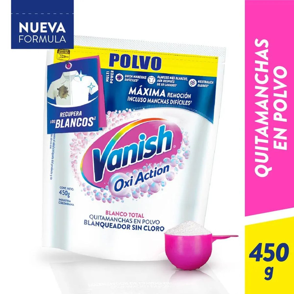 VANISH - Quitamanchas Vanish  Ropa Blanca Polvo Doypack 450g