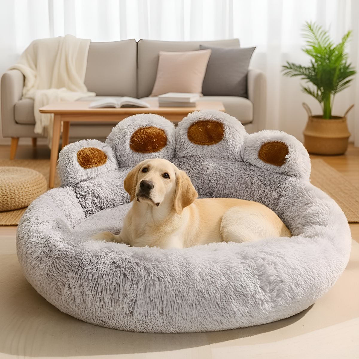 HOMEBRANDT - Cama Perro Premium Pata Lavable Antiestrés 90cm