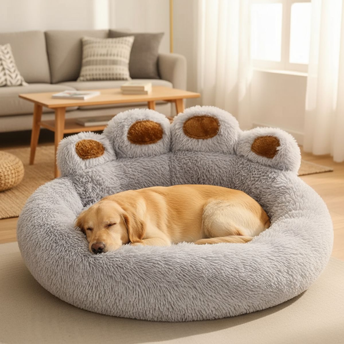 HOMEBRANDT - Cama Perro Premium Pata Lavable Antiestrés 90cm
