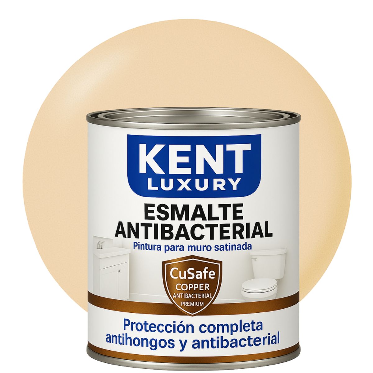 KENT - ESMALTE AGUA SATINADO.-  Antibacterial - 1L ARENA