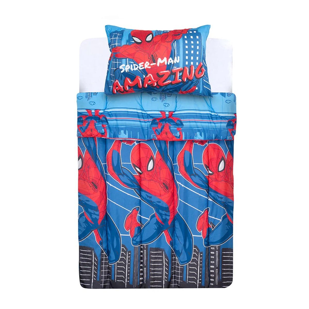 MASHINI - Plumón 1.5 Plazas Spiderman Azul