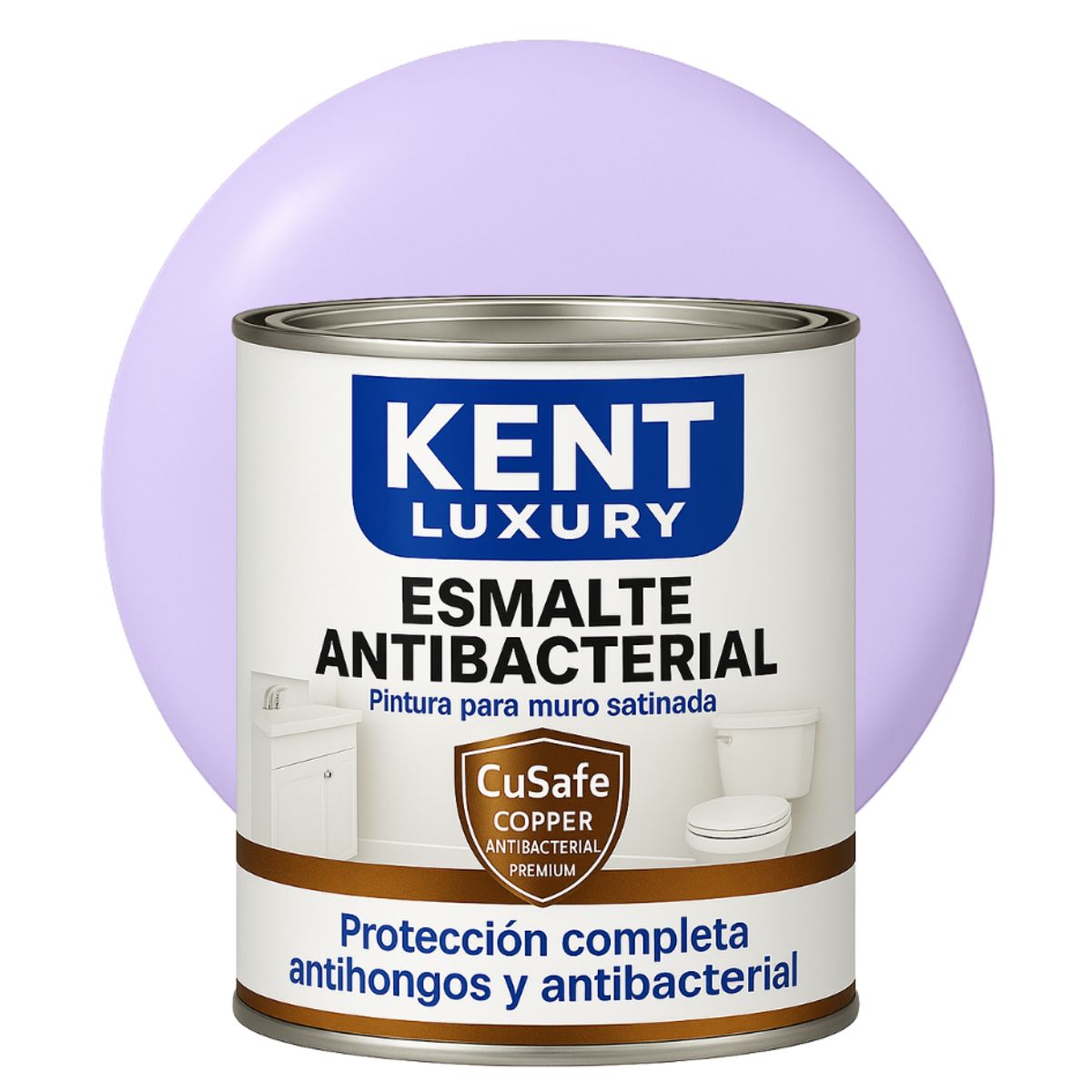 KENT - ESMALTE AGUA SATINADO.-  Antibacterial - 1L LAVANDA SUAVE