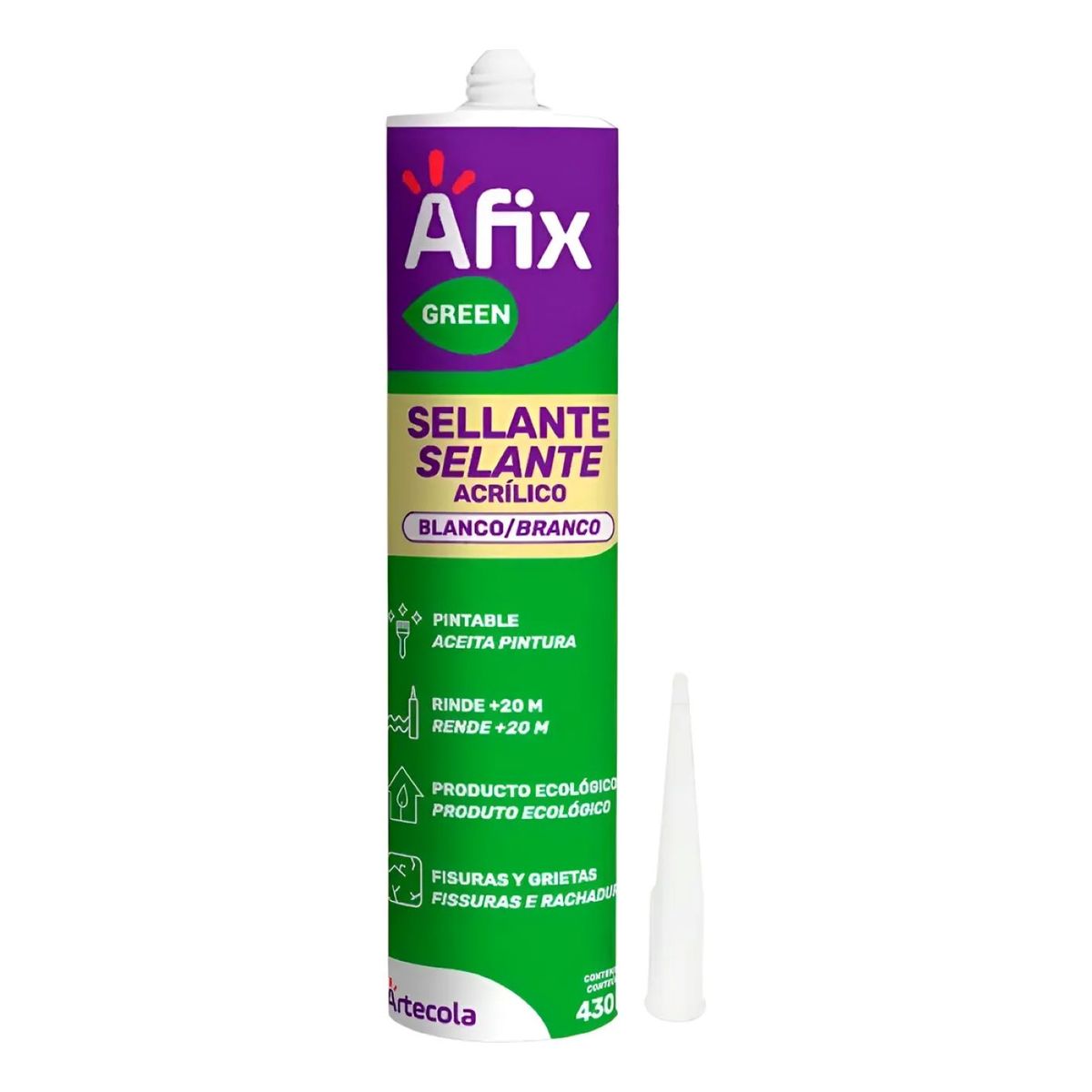AFIX - Silicona Sellante Acrilico Blanco 430gr Afix